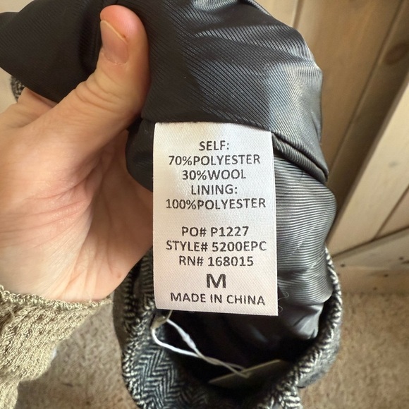 NWT Elle Grey Herringbone Cuffed Trouser - Picture 8 of 9